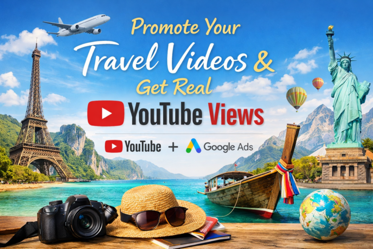Promote travel videos and get real YouTube views worldwide using Google Ads